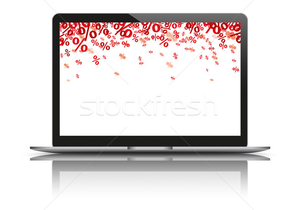 Notebook Mirror Red Percents Stock photo © limbi007