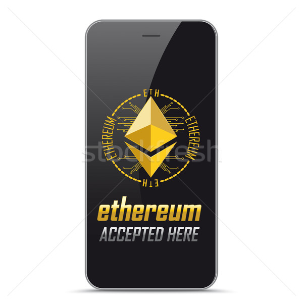 Black Smartphone Ethereum Accepted Here Stock photo © limbi007