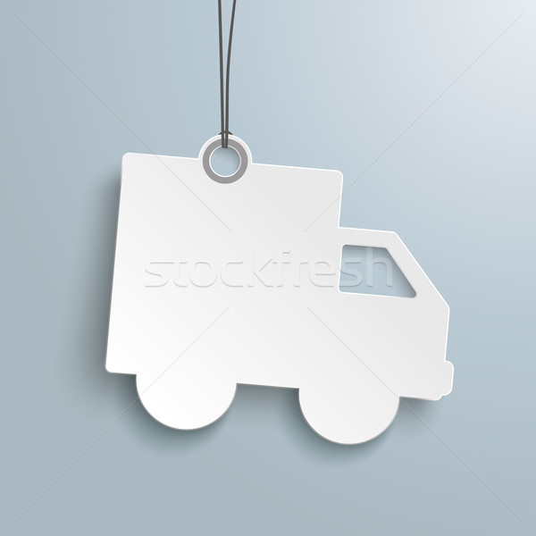 Versandkosten Papier Auto Preis Aufkleber grau Stock foto © limbi007