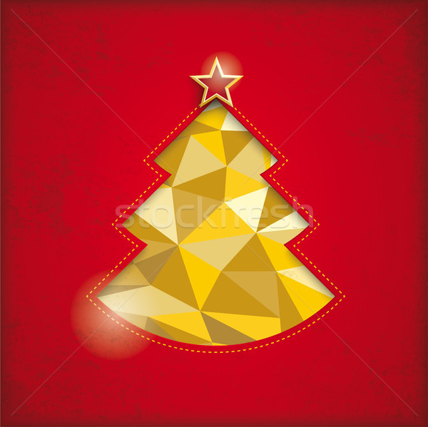 Golden Christmas Tree Hole Golden Red Cover Stock photo © limbi007