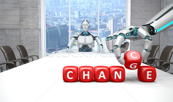Stock photo: Conference Room Robots Change Chance