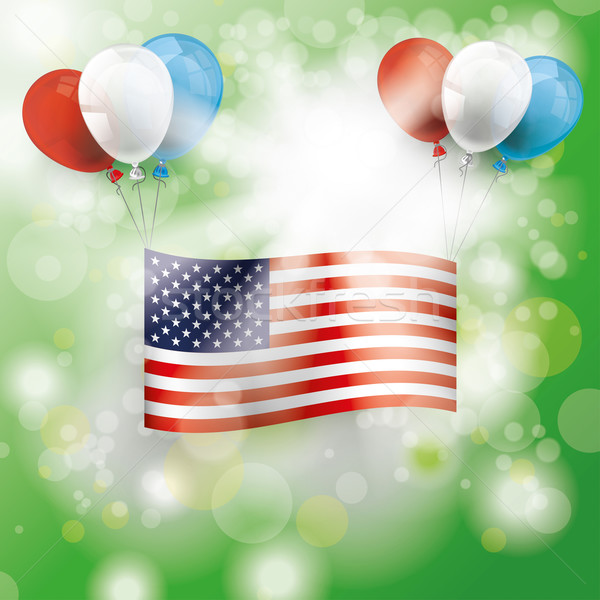 Summer Sunlight Bokeh Forest US-Flag Stock photo © limbi007