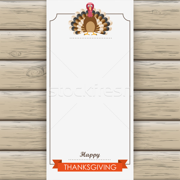 Oblong Banner Wood Thanksgiving Turkey Stock photo © limbi007