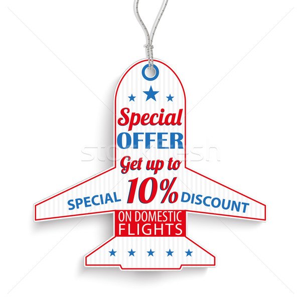 et Price Sticker Offer Domestic Flights Stock photo © limbi007
