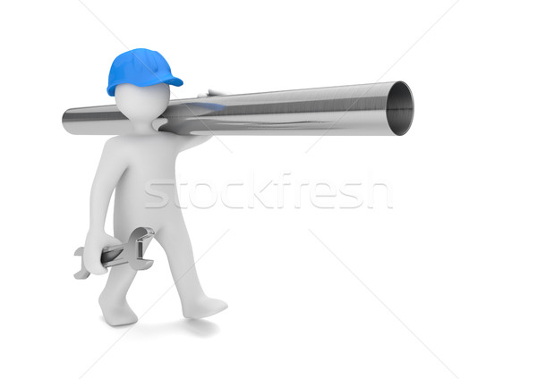 White Manikin Plumber Pipe Stock photo © limbi007