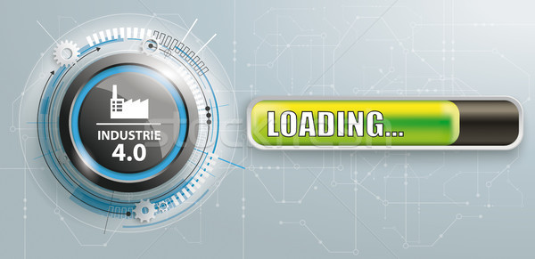 Industry 4.0 Button Circuit Board Loading Banner Stock photo © limbi007