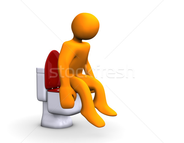 Toilette orange funny Karikatur WC Sitz Stock foto © limbi007