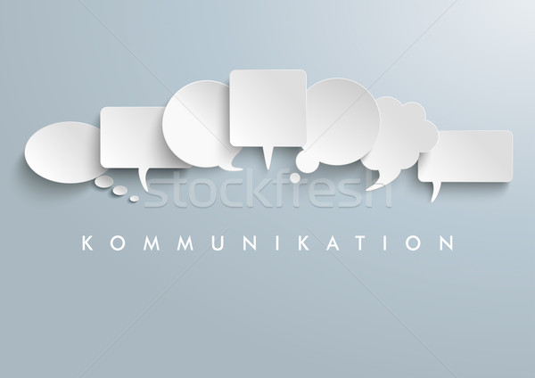 White Paper Speech Balloons Kommunication Stock photo © limbi007