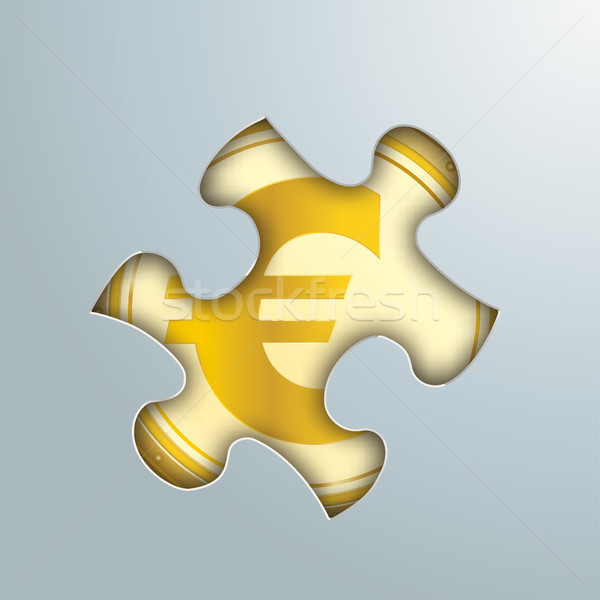 Puzzle Hole Euro Dollar Coin Stock photo © limbi007