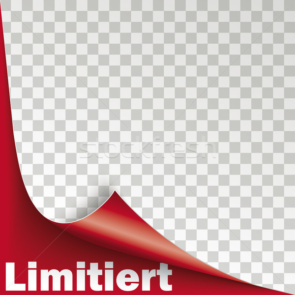Limitiert Scrolled Corner Red Paper Cover Transparent Stock photo © limbi007