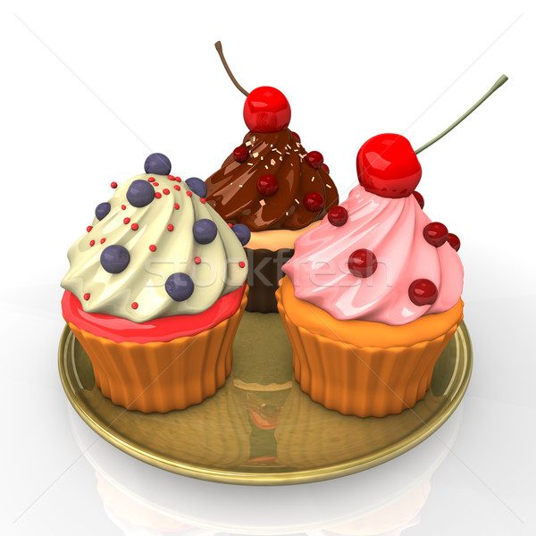 Three Cupcakes Stock photo © limbi007