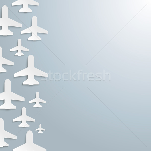 Papier jet dekken witte grijs eps Stockfoto © limbi007