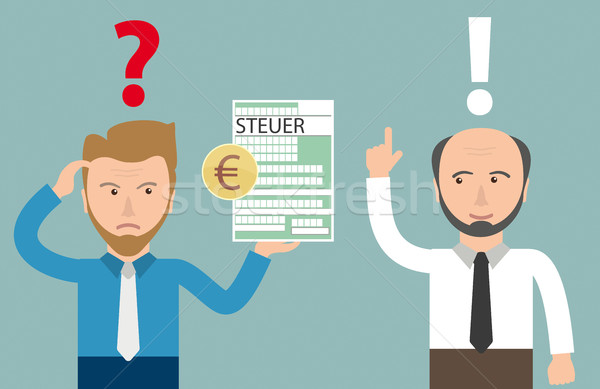 Cartoon Angry Businessman Steuer Euro Accountant Stock photo © limbi007