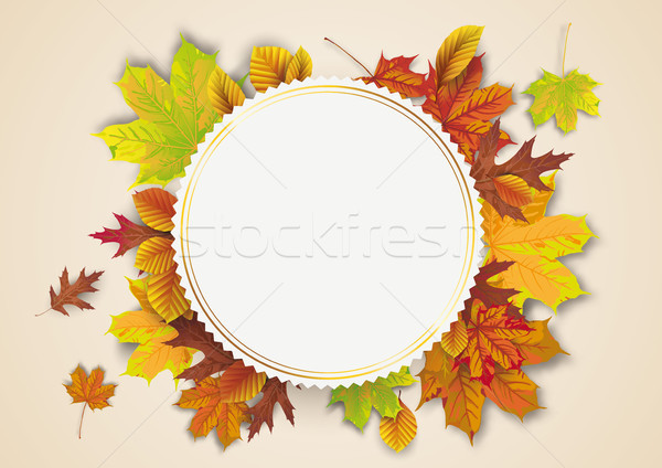 Golden Emblem Autumn Foliage Stock photo © limbi007