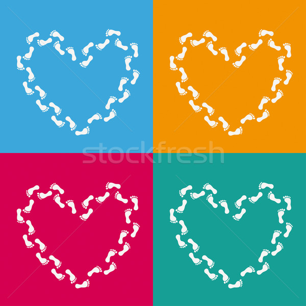 4 Colored Backgrounds Hearts Stock photo © limbi007