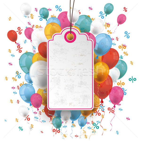 Prijs sticker ballonnen confetti gekleurd eps Stockfoto © limbi007