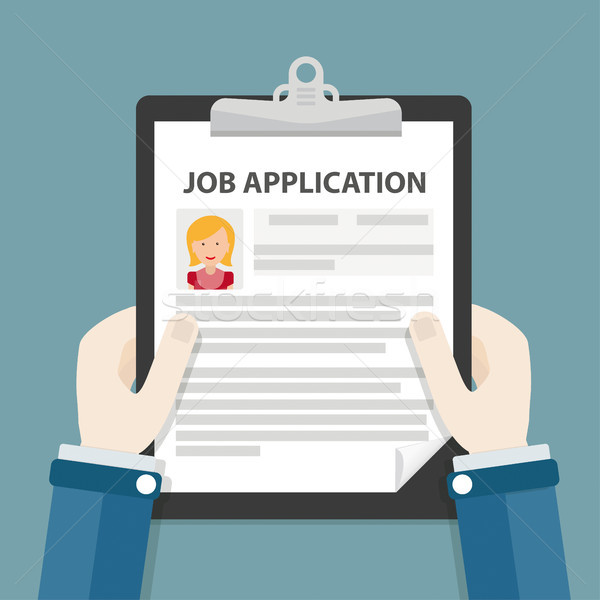 Hands Clipboard Job Application Woman Stock photo © limbi007