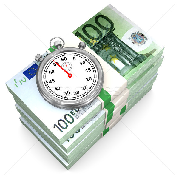 секундомер евро отмечает белый часы металл Сток-фото © limbi007