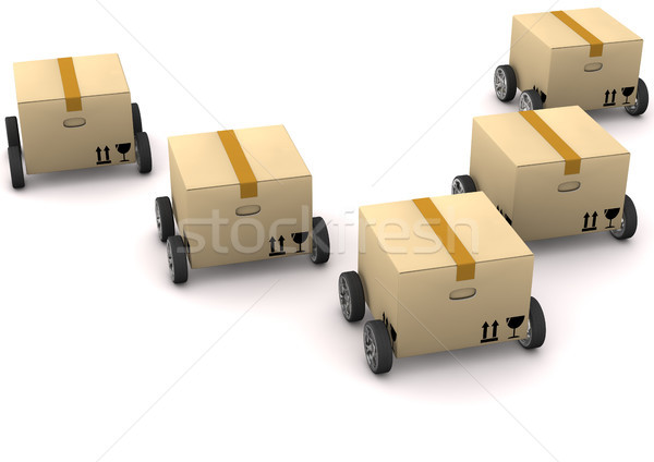 Stock photo: Boxes With Tires