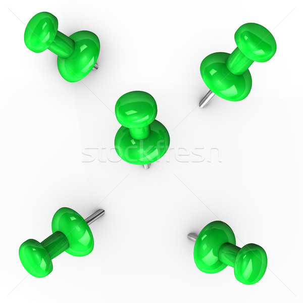Green Thumbtacks Stock photo © limbi007