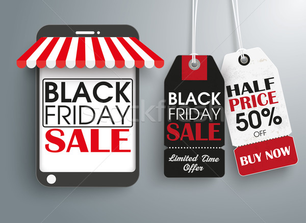 Smartphone Shop 2 Price Stickers Black Friday Stock photo © limbi007
