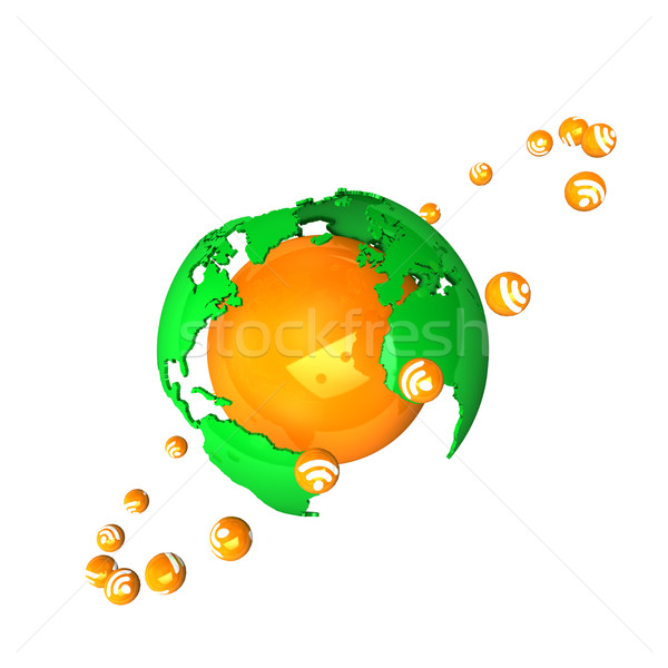橙 地球 rss 孤立 白 世界 商業照片 © limbi007
