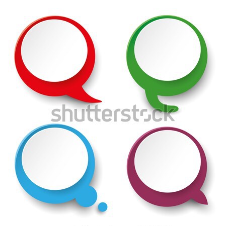 Four Speech Bubble Labels Stock photo © limbi007