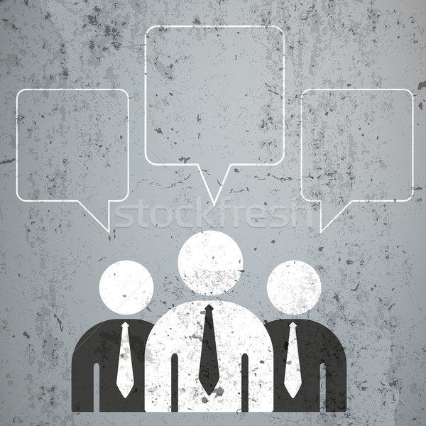 3 Businessmen Quadratic Speech Bubbles Stock photo © limbi007