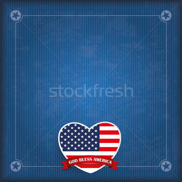 Vintage USA Heart God Bless America Stock photo © limbi007