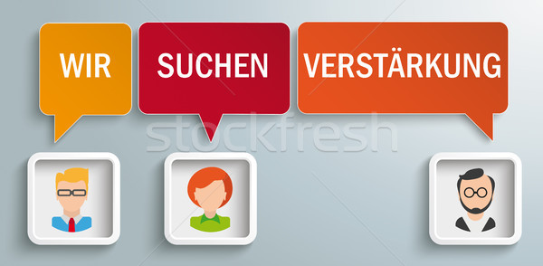 3 Speech Balloons Frames Humans Wir Suchen Verstaerkung Stock photo © limbi007