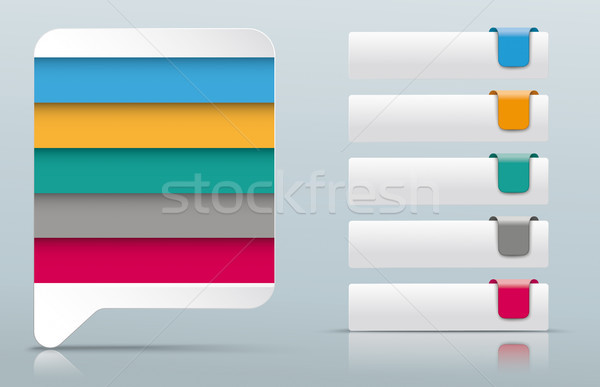 5 Colored Tabs Speech Bubble Directory Stock photo © limbi007