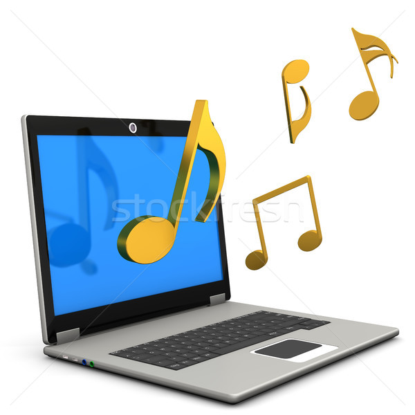 Laptop Music Notes Stock photo © limbi007
