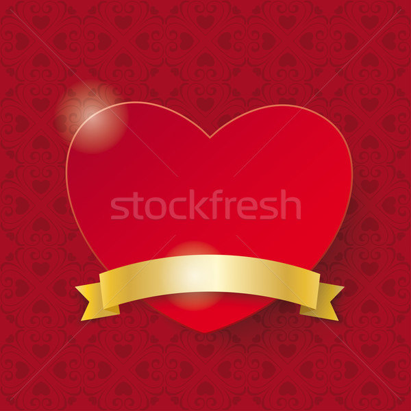 Red Heart Golden Flag Ornaments Stock photo © limbi007