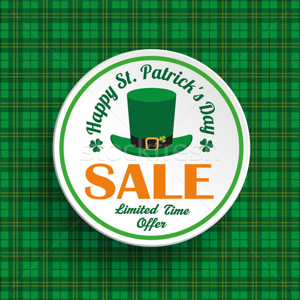 St Patricks Day Hat Sale Circle Tartan Stock photo © limbi007