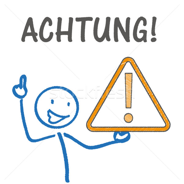 Stickman Achtung vector illustration © limbi007 (#6820851) | Stockfresh