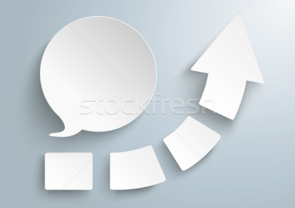 Growth Arrow Four Pieces Round Speech Bubble SH Stock photo © limbi007