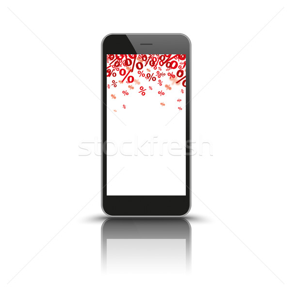 Okostelefon tükör piros fekete fehér eps Stock fotó © limbi007