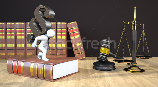 Manikin Paragraph Burden Gavel Balance Stock photo © limbi007
