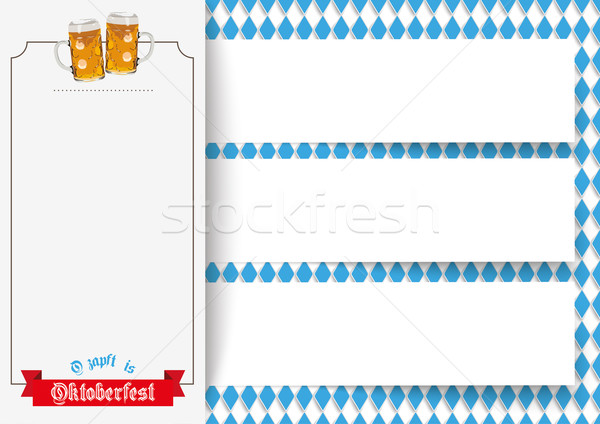 Oktoberfest 3 Banners Beer Ribbon Stock photo © limbi007