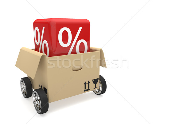Opened Box Wheels Red Sale Cube Stock photo © limbi007