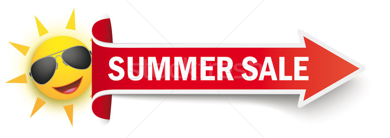 Long Red Covert Arrow Sun Sunglasses Summer Sale Stock photo © limbi007