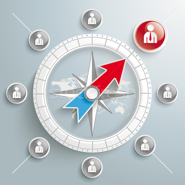 Stock photo: Compass Headhunter Silver Background