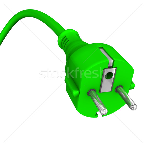 Groene plug 3d illustration witte achtergrond oranje Stockfoto © limbi007