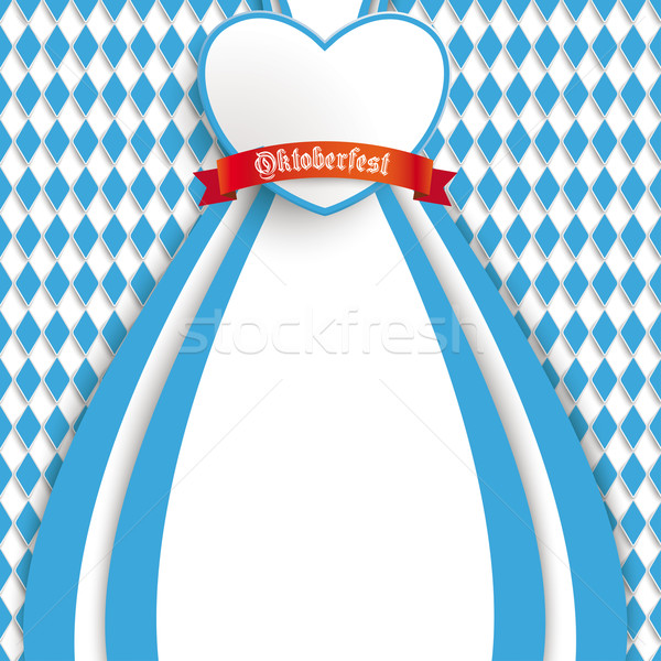 Stock photo: Bavarian Oktoberfest Flyer Curtain Heart