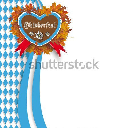 Bavarian Oktoberfest Flyer Oblong Lebkuchen Heart Stock photo © limbi007