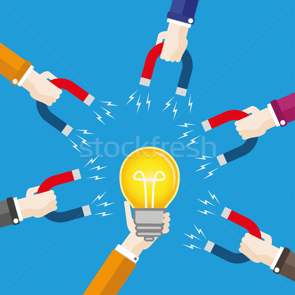 Handen talent menselijke magneten lamp eps Stockfoto © limbi007