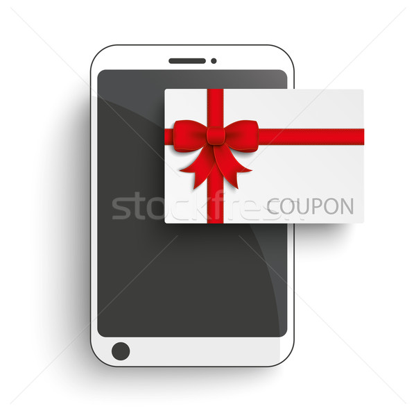 Smartphone Paper Coupon Stock photo © limbi007