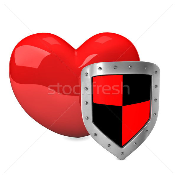 Red Heart Shield Stock photo © limbi007