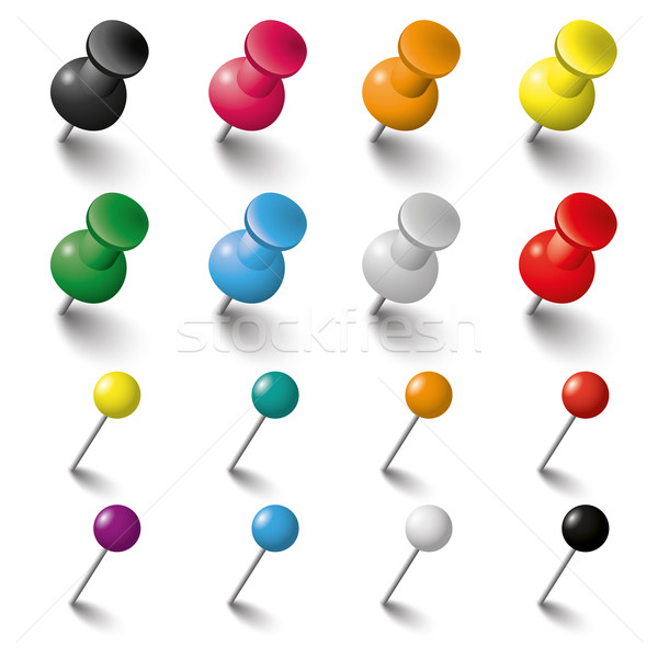 Colored Pins and Tacks Set Stock photo © limbi007