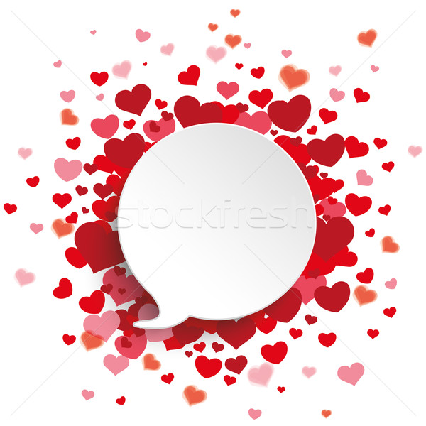 White Speech Bubble Red Hearts Stock photo © limbi007